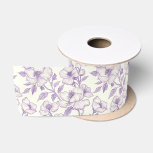 Lazo De Raso Decoupage de Chinoisería Morado Claro