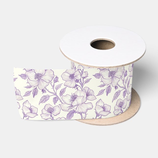 Lazo De Raso Decoupage de Chinoisería Morado Claro (Carrete)