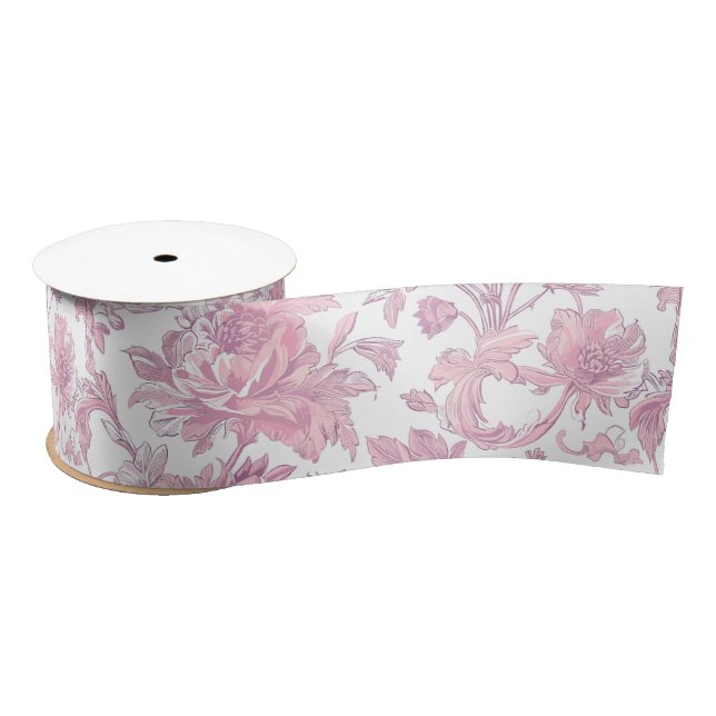 Lazo De Raso Decoupage de chinoisería rosa claro (Carrete)