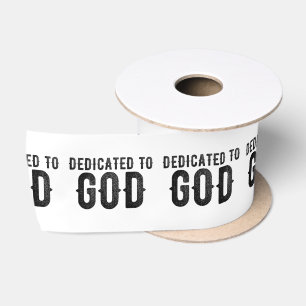 LAZO DE RASO DEDICADO A DIOS PERSONALIZABLE GUAY TEXTO NEGRO