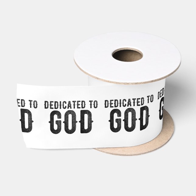 LAZO DE RASO DEDICADO A DIOS PERSONALIZABLE GUAY TEXTO NEGRO (Carrete)
