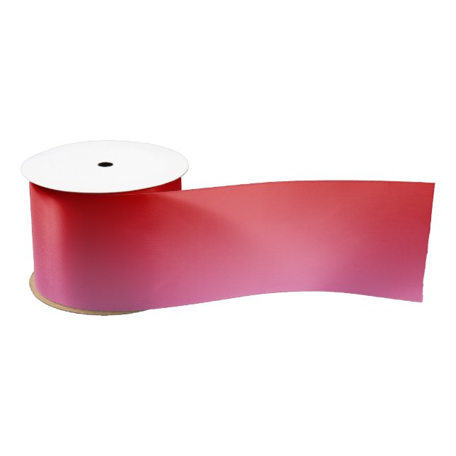 Lazo De Raso Degradado Ombré Rosa Rojo #1 ancho (Carrete)