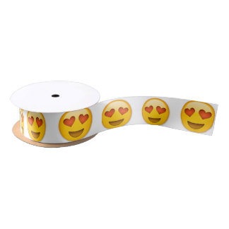 Lazo De Raso Del "cinta de la emoji ojo del corazón" del satén