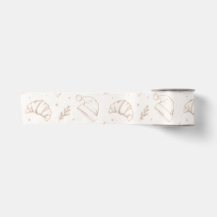 Lazo De Raso Delicioso patrón de croissant de panadería navideñ