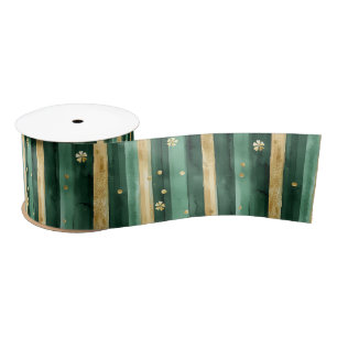 Lazo De Raso Día de San Patricio Trébol de Oro Verde
