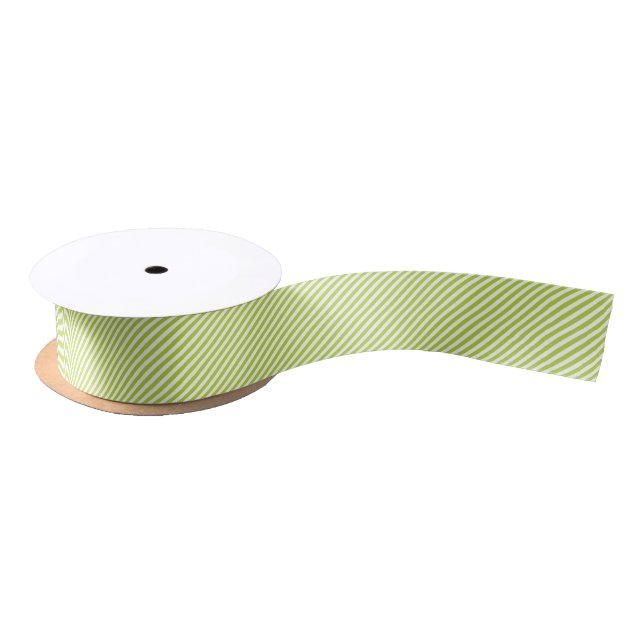Lazo De Raso Diagonal lime green and white stripes pattern (Carrete)