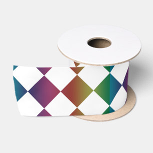 Lazo De Raso Diamante Multicolor Harlequin A Cuadros Colorido