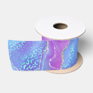 Lazo De Raso Diseño de ágata con estampado de leopardo Patrón