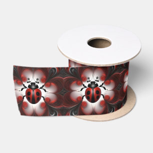 Lazo De Raso Diseño de arte de mariquita abstracta,
