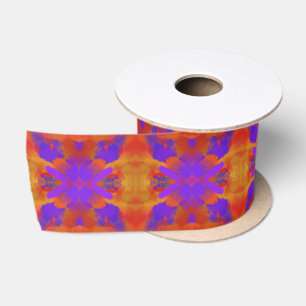 Lazo De Raso Diseño de arte gráfico abstracto naranja púrpura y
