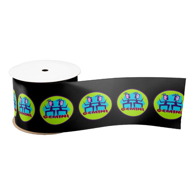 Lazo De Raso Diseño de Astrología Gemini Personalizado Zodiac (Carrete)