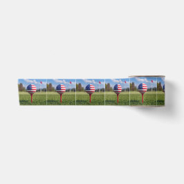 Lazo De Raso Diseño de bandera estadounidense en una pelota de