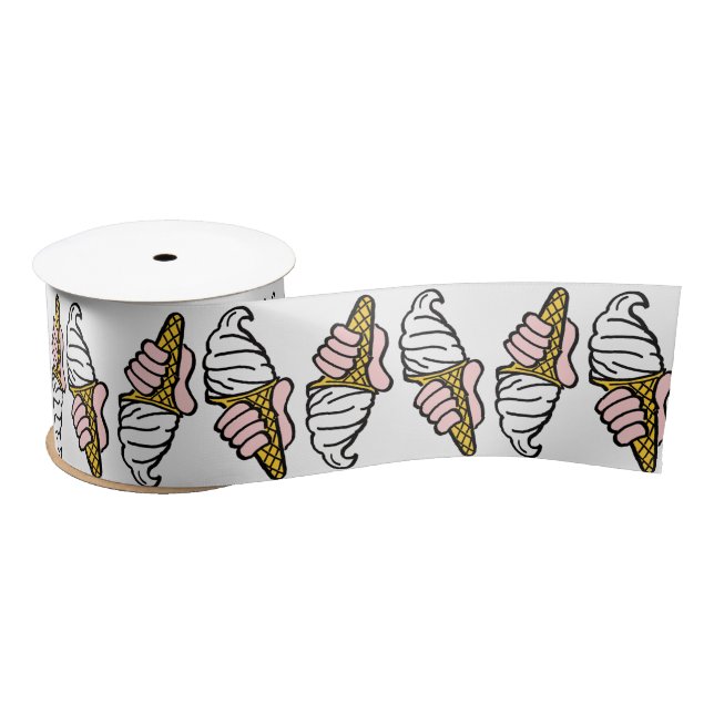 Lazo De Raso Diseño de conos de helado (Carrete)