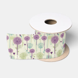 Lazo De Raso Diseño de Dandelion de lavanda de verano