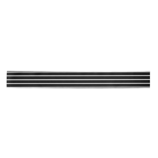 Lazo De Raso Diseño de franjas en blanco y negro (Anverso)