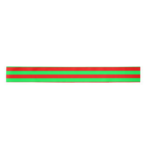 Lazo De Raso Diseño de franjas rojas y verdes