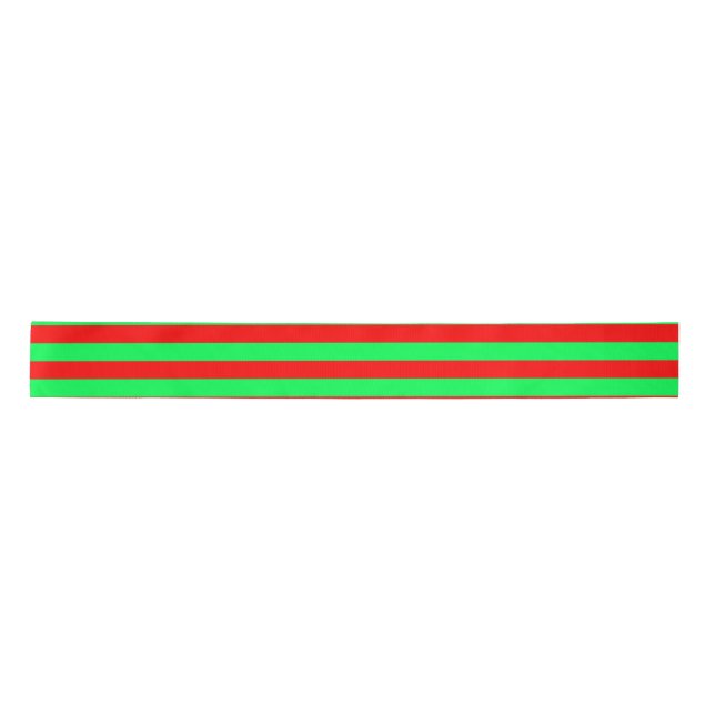Lazo De Raso Diseño de franjas rojas y verdes (Anverso)