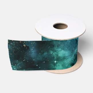 Lazo De Raso Diseño de la serie Galaxia Verde Azulado 1