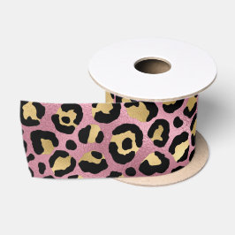 Lazo De Raso Diseño de la serie Leopardo Rosa y Dorado 15