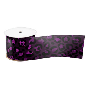 Lazo De Raso Diseño de la serie Purple and Gold Leopard 5