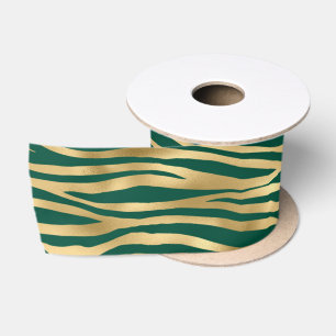 Lazo De Raso Diseño de la serie Safari Esmeralda y Oro 4