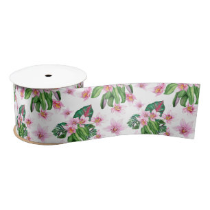 Lazo De Raso Diseño de orquídeas acuarelas 30  