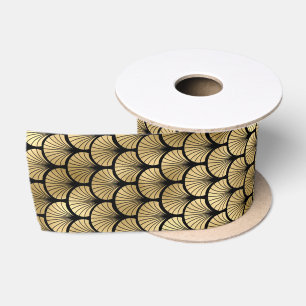 Lazo De Raso Diseño de patrón de abanico de concha de Art Deco 