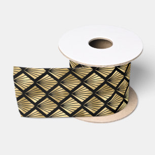 Lazo De Raso Diseño de patrón de abanico de diamante Art Deco