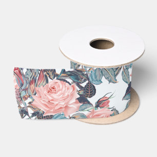 Lazo De Raso Diseño de rosa con rubor rosa