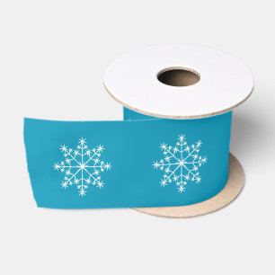 Lazo De Raso Diseño de vacaciones de copos de nieve Verde azul