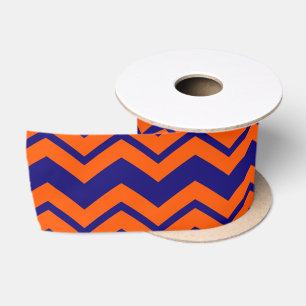 Lazo De Raso Diseño de zigzag de chevron azul naranja
