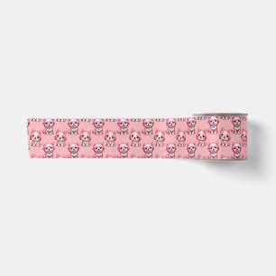 Lazo De Raso Diseño del patrón de perro de cachorro rosa - rosa