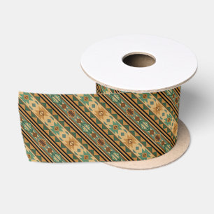 Lazo De Raso Diseño del Suroeste Green Brown Tan