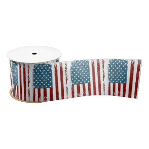 Lazo De Raso Diseño desgastado de la bandera americana
