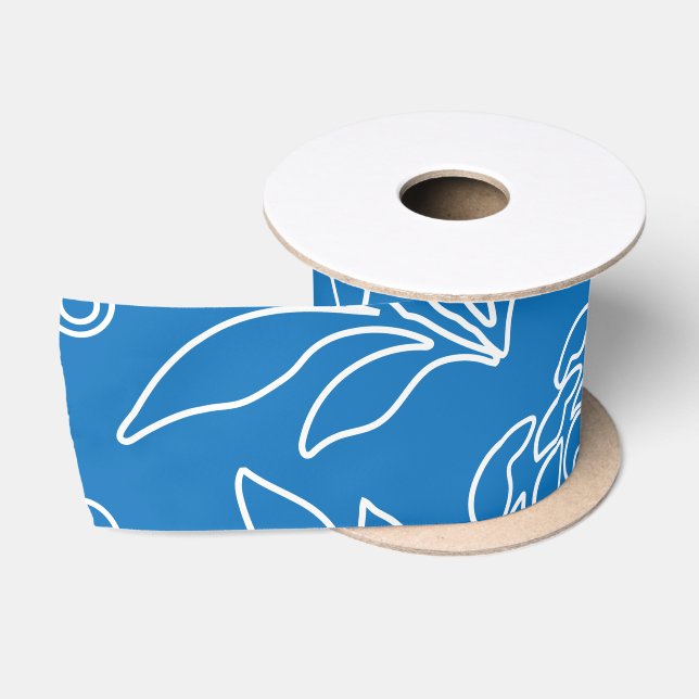 Lazo De Raso Diseño floral 32 (Carrete)