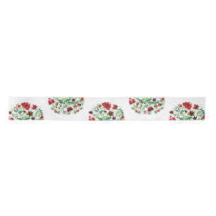 Lazo De Raso Diseño floral folclórico pintado a mano