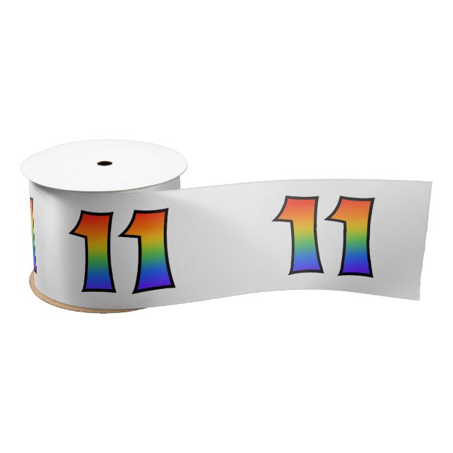 Lazo De Raso Diversión, patrón arcoiris "11" número de evento ( (Carrete)