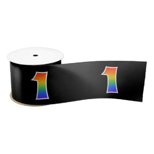 Lazo De Raso Diversión, patrón arcoiris "1" número de evento (n
