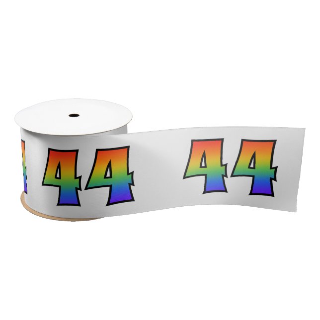 Lazo De Raso Diversión, patrón arcoiris "44" número de evento ( (Carrete)