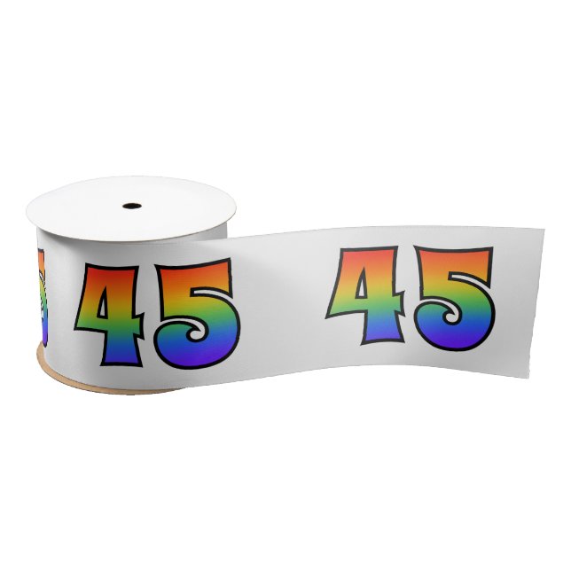 Lazo De Raso Diversión, patrón arcoiris "45" número de evento ( (Carrete)