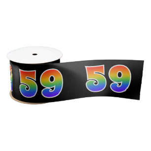 Lazo De Raso Diversión, patrón arcoiris "59" Número de evento (