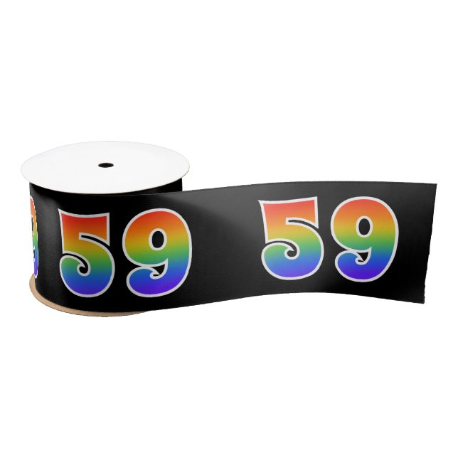 Lazo De Raso Diversión, patrón arcoiris "59" Número de evento ( (Carrete)