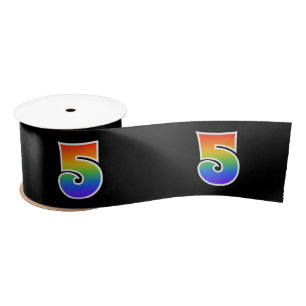 Lazo De Raso Diversión, patrón arcoiris "5" número de evento (n
