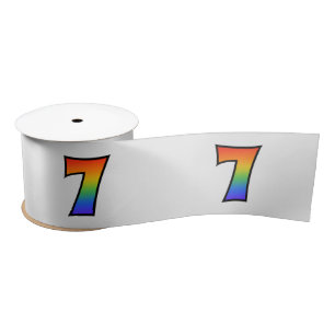 Lazo De Raso Diversión, patrón arcoiris "7" número de evento (g