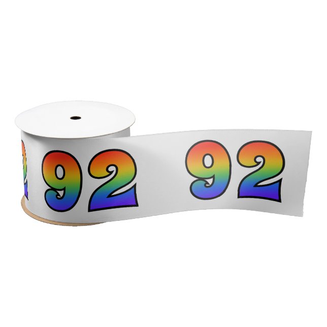 Lazo De Raso Diversión, patrón arcoiris "92" número de evento ( (Carrete)