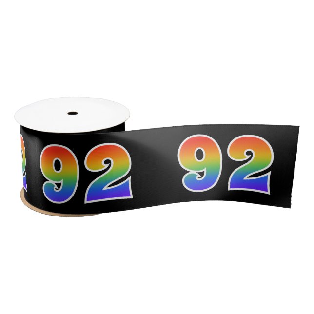 Lazo De Raso Diversión, patrón arcoiris "92" número de evento ( (Carrete)