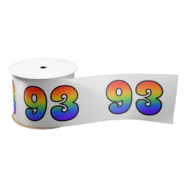 Lazo De Raso Diversión, patrón arcoiris "93" número de evento ( (Carrete)