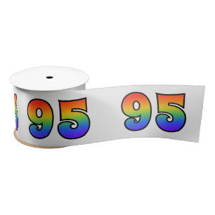 Lazo De Raso Diversión, patrón arcoiris "95" número de evento (