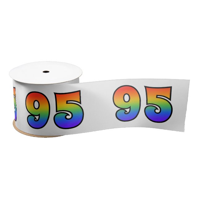 Lazo De Raso Diversión, patrón arcoiris "95" número de evento ( (Carrete)