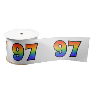 Lazo De Raso Diversión, patrón arcoiris "97" número de evento (